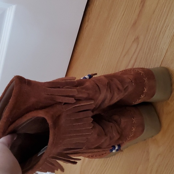 Brown suede moccasin boot, Aldo ladies size 41 - Picture 4 of 6